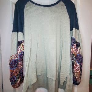 Umgee Long Sleeve Waffle Knit Top